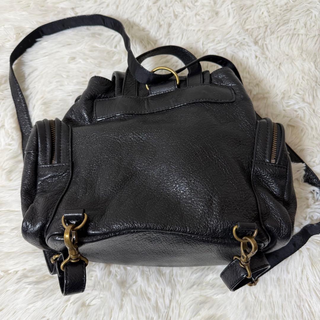 希少✨ANNA SUI ミニリュック レザー シボ革 メタルロゴ