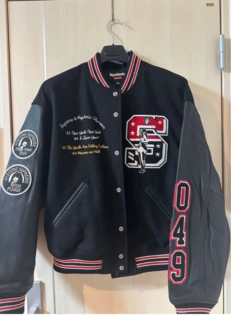 supreme HYSTERIC GLAMOUR スタジャン ブラック サイズL - メルカリ