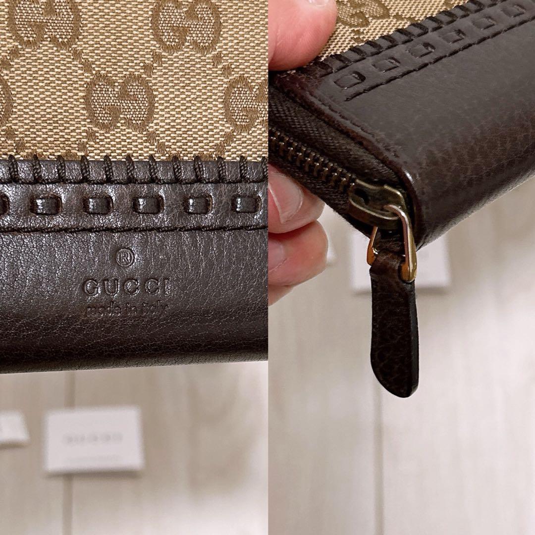 美品》GUCCI (グッチ)長財布 ラウンド キャンバス - メルカリ