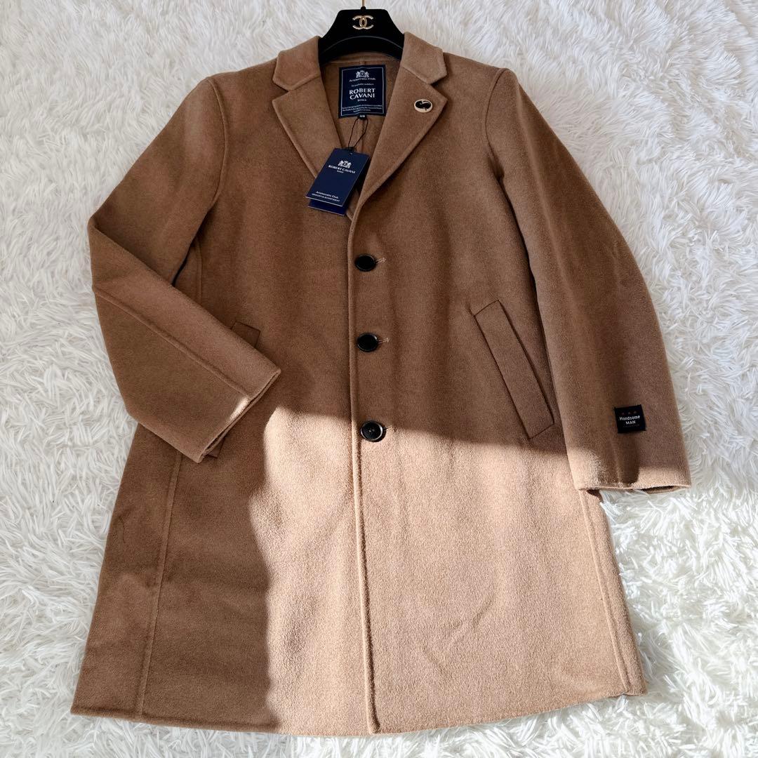 新品タグ付き　ロベルトカバーニ チェスターコート カシミア100% 48サイズ 新品タグ付き ロベルトカバーニ チェスターコート カシミア100% 48