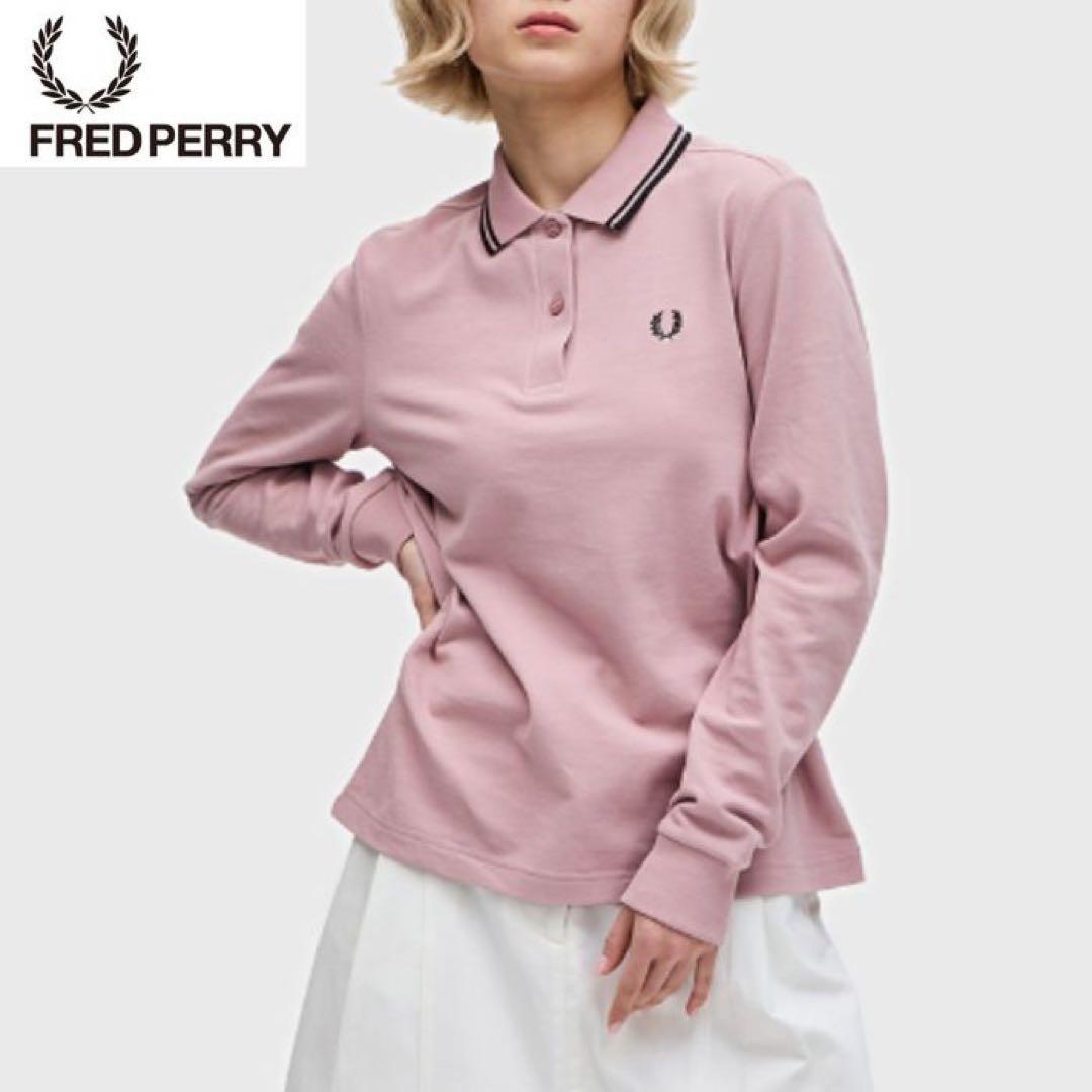 FRED PERRY フレッドペリー ポロシャツ 長袖 ピンク - メルカリ