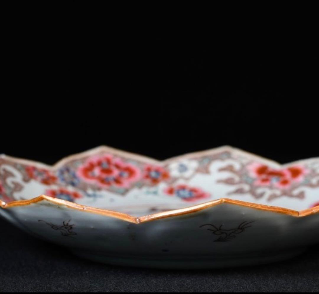 中国古美術品 清の雍正時代 粉彩花文皿 本物保証