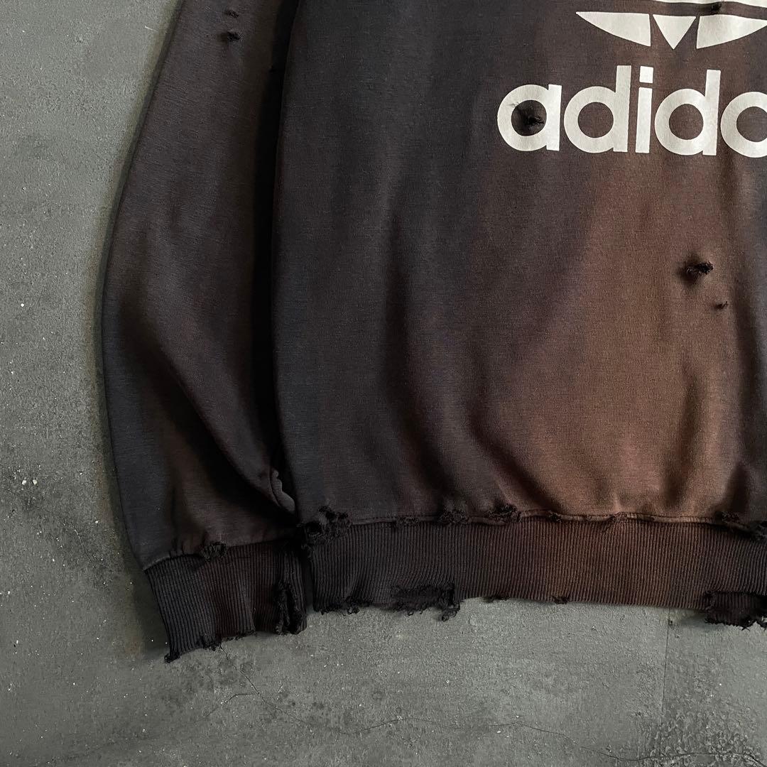 90's adidas “デサント”短丈“両面”フェード boro sweat