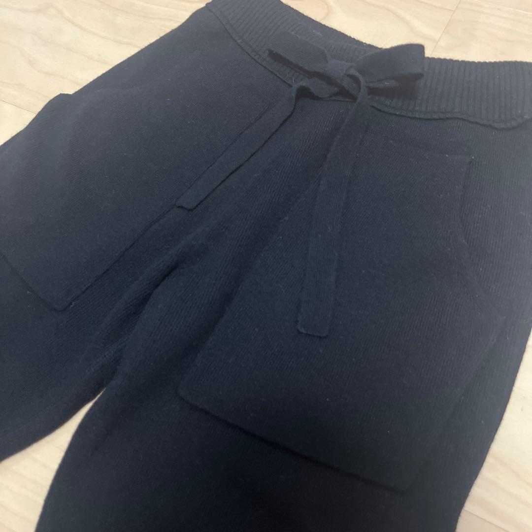 Drawer ドゥロワー ウール カシミヤ ニット ジョガーパンツ ブラック