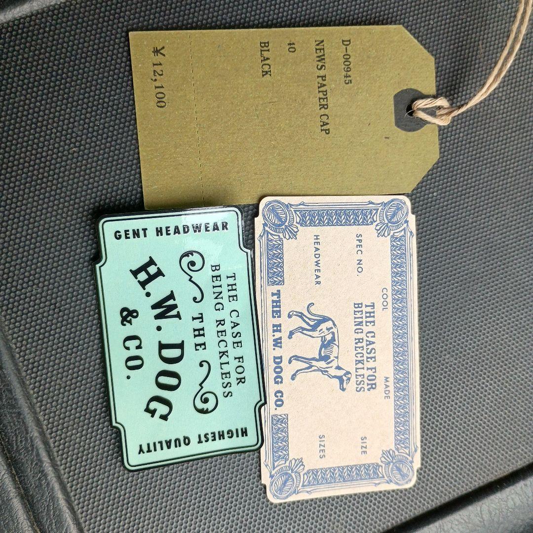 H.W.DOG&co. news paper cap blackサイズ40