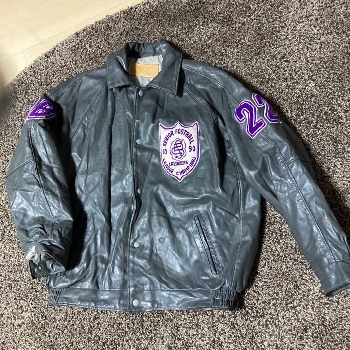 90s ビンテージ オールレザー スタジャン 希少 ビッグサイズ レア