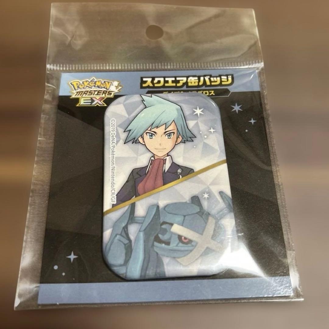 ポケモンマスターズEX ポケマス ダイゴ & メタグロス スクエア缶バッジ