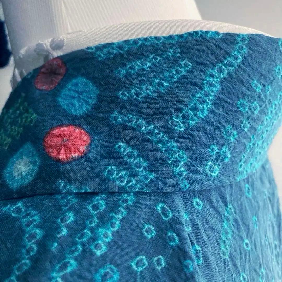 よりゆか様専用 有松絞り・有松鳴海絞り浴衣 グレー・ターコイズNo.7