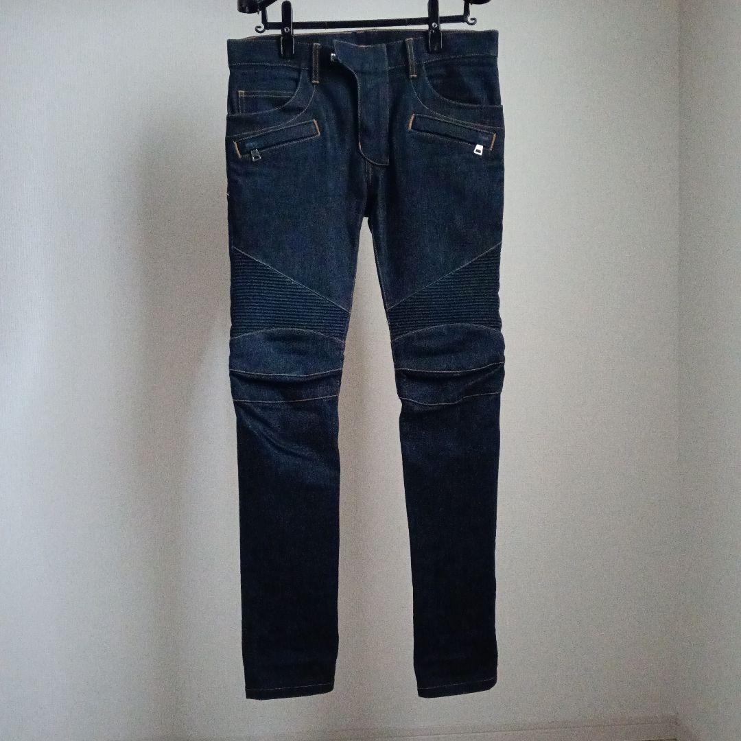 BALMAIN インディゴストレッチバイカーデニム 蛇腹 Biker Denim BALMAIN インディゴストレッチバイカーデニム 蛇腹 Biker Denim