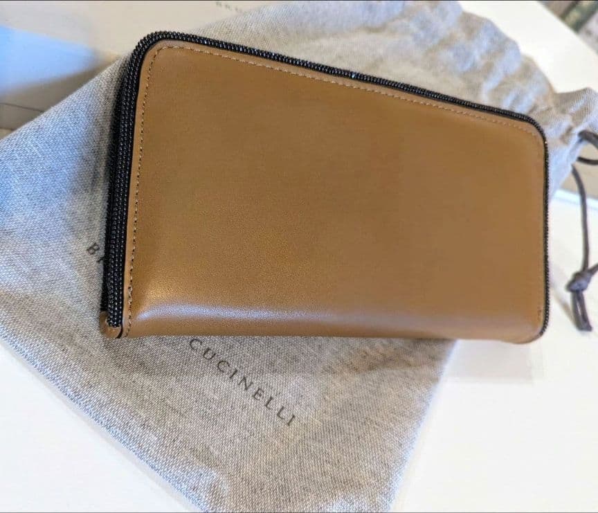 ブルネロクチネリ ✦ レザー 長財布 ブラウン オンライン ショ