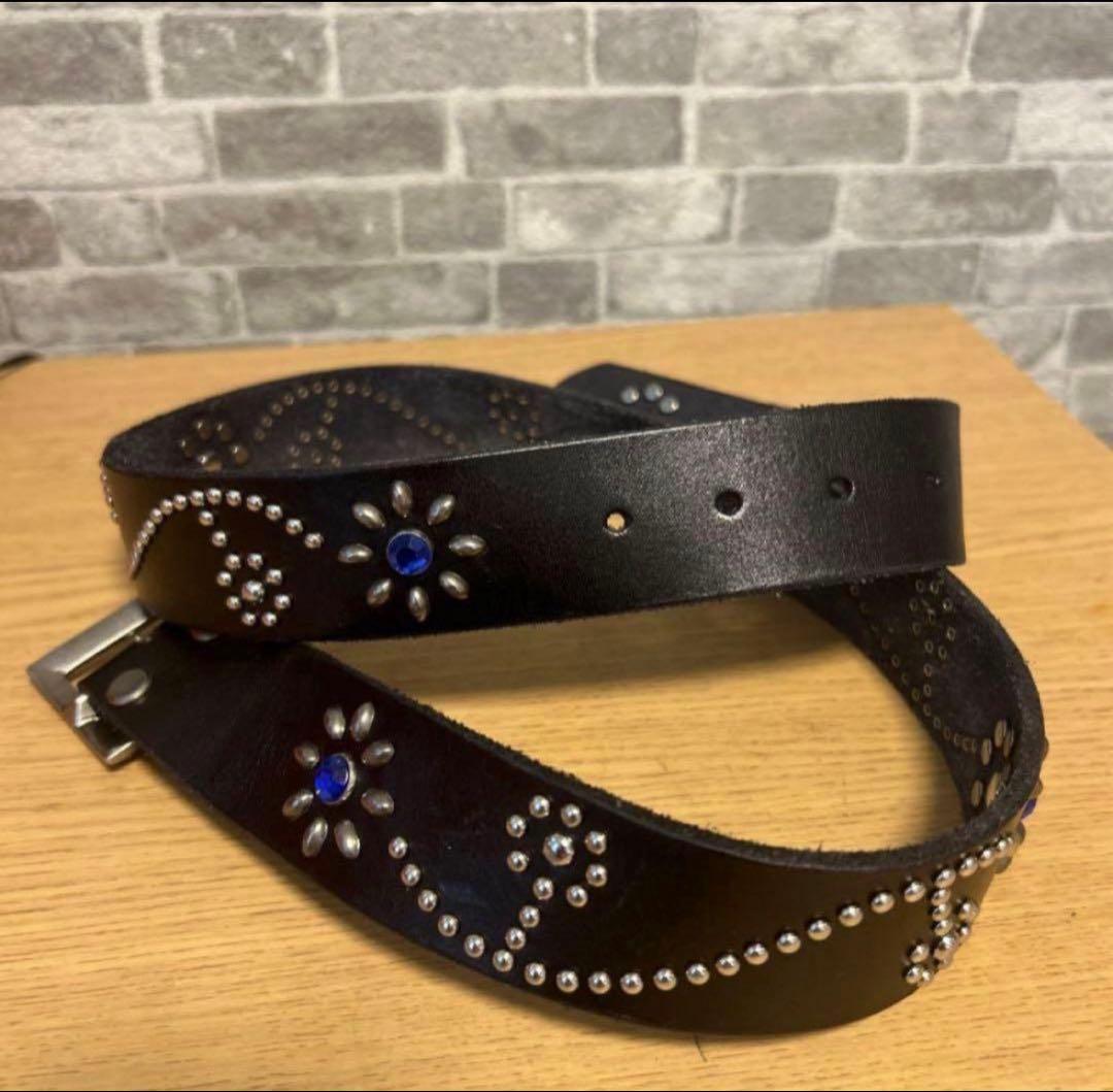 即日発送】ターコイズ フラワー レザー スタッズベルトHTC似 - メルカリ
