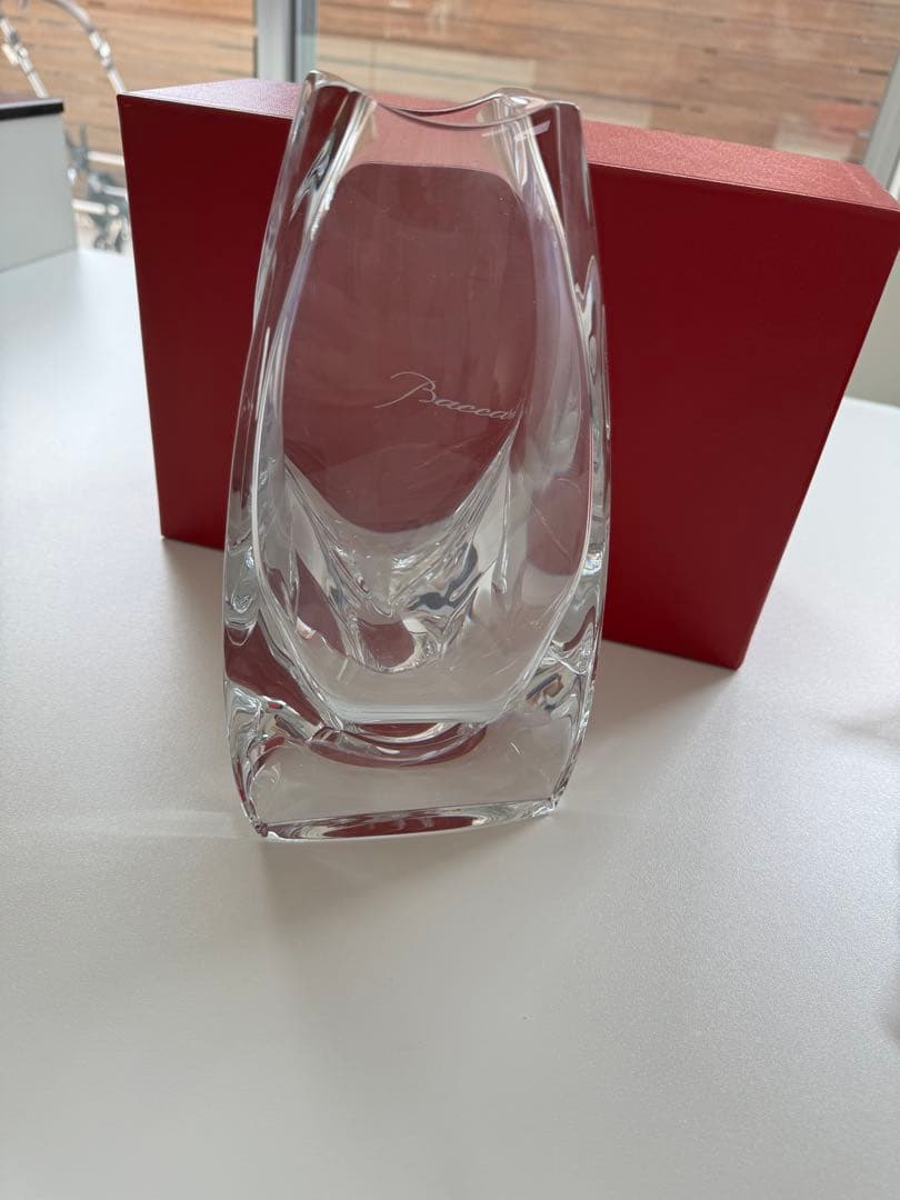 Baccarat クリスタルガラス 花瓶 箱付き バカラ（Baccarat） ローズ フラワーベース 箱付き ☆送料無料 花瓶