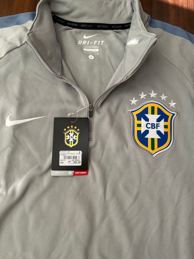 ブラジル代表 ハーフジップTRウエア（フリース素材）グレー US−L新品