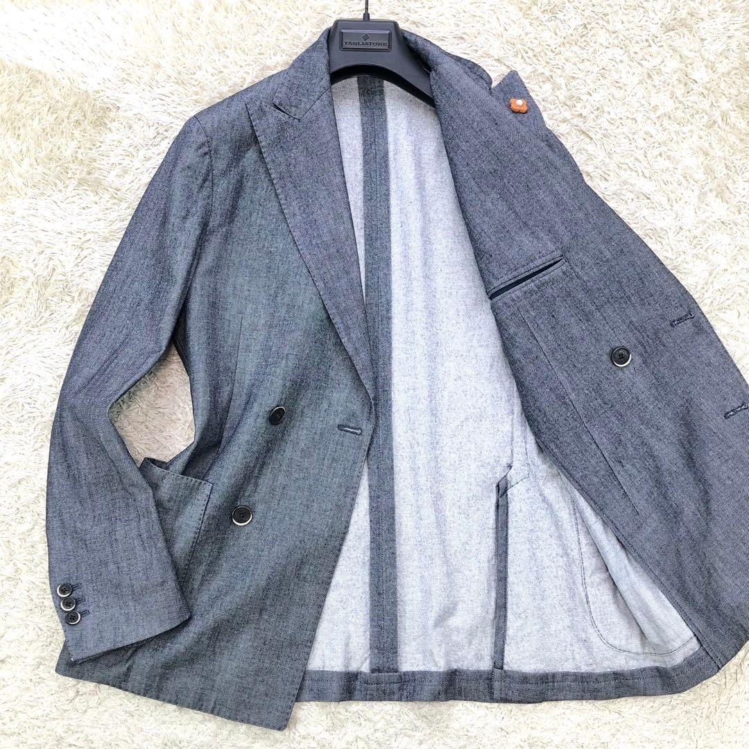 美品⭐ラルディーニ ダブルブレスト テーラードジャケット ウール コットン 44 LARDINI（ラルディーニ）の「LARDINI / ホップサック ダブルブレスト