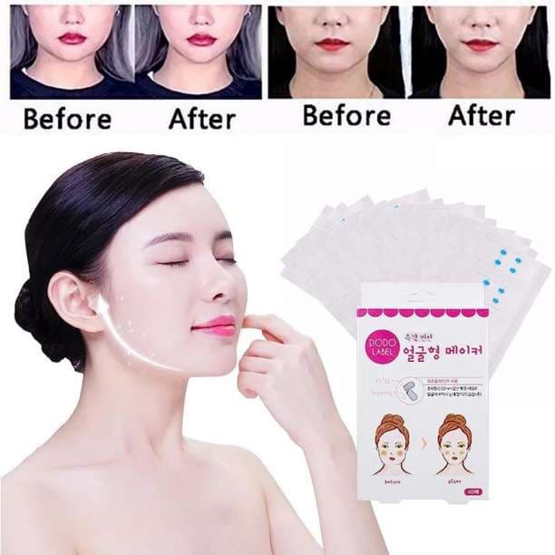 □韓国発 小顔テープ 80枚♪貼るだけで小顔、しわ、たるみ補正 輪郭