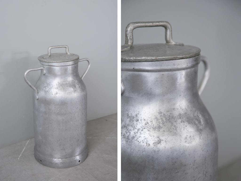 フランスアンティーク古いミルク缶/ゴミ箱/小物入れ/傘立て/花器(90-19-2