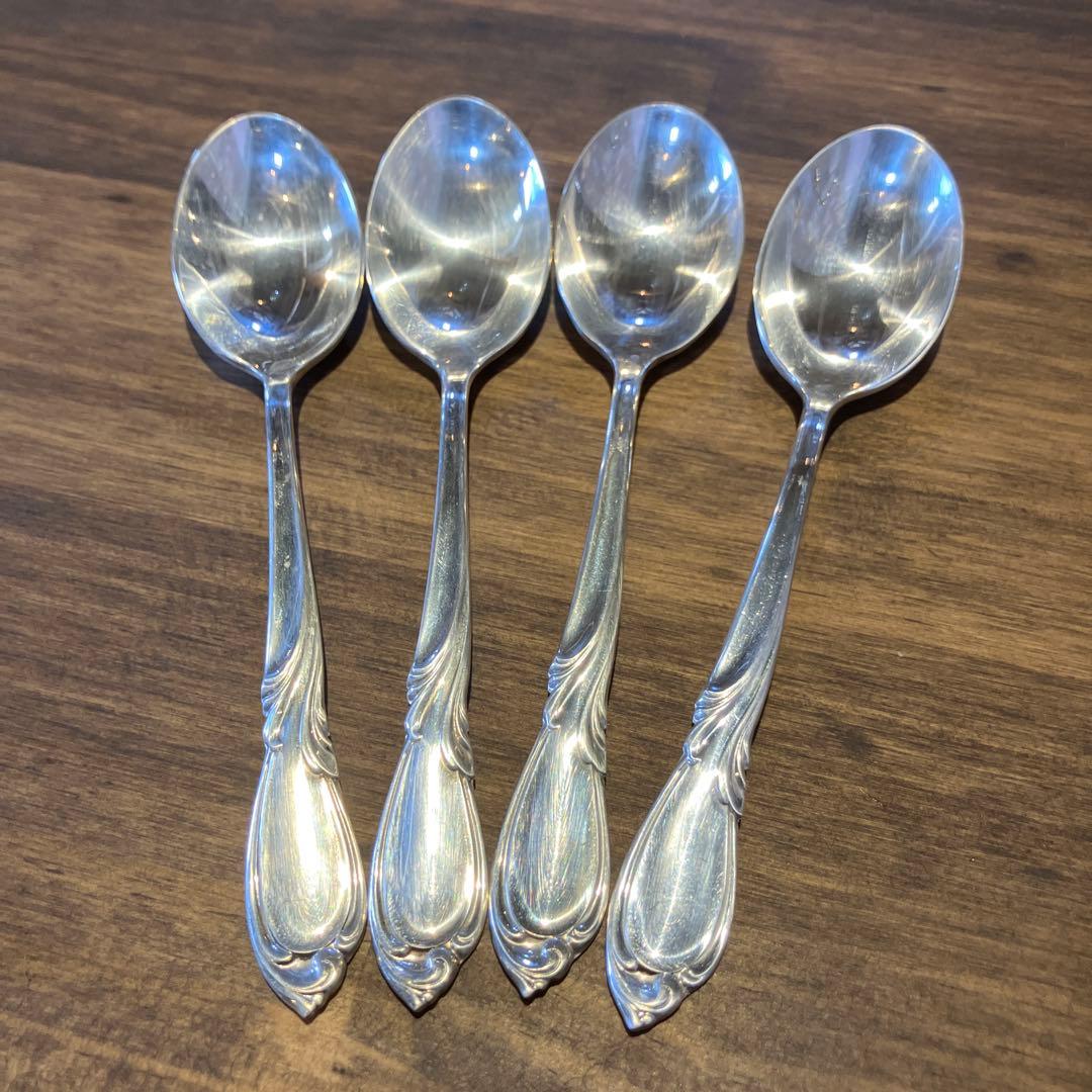 【純銀 スターリングシルバー】スプーン4本 楽天市場】アンティーク 1834年製 キャディースプーン 純銀 イギリス