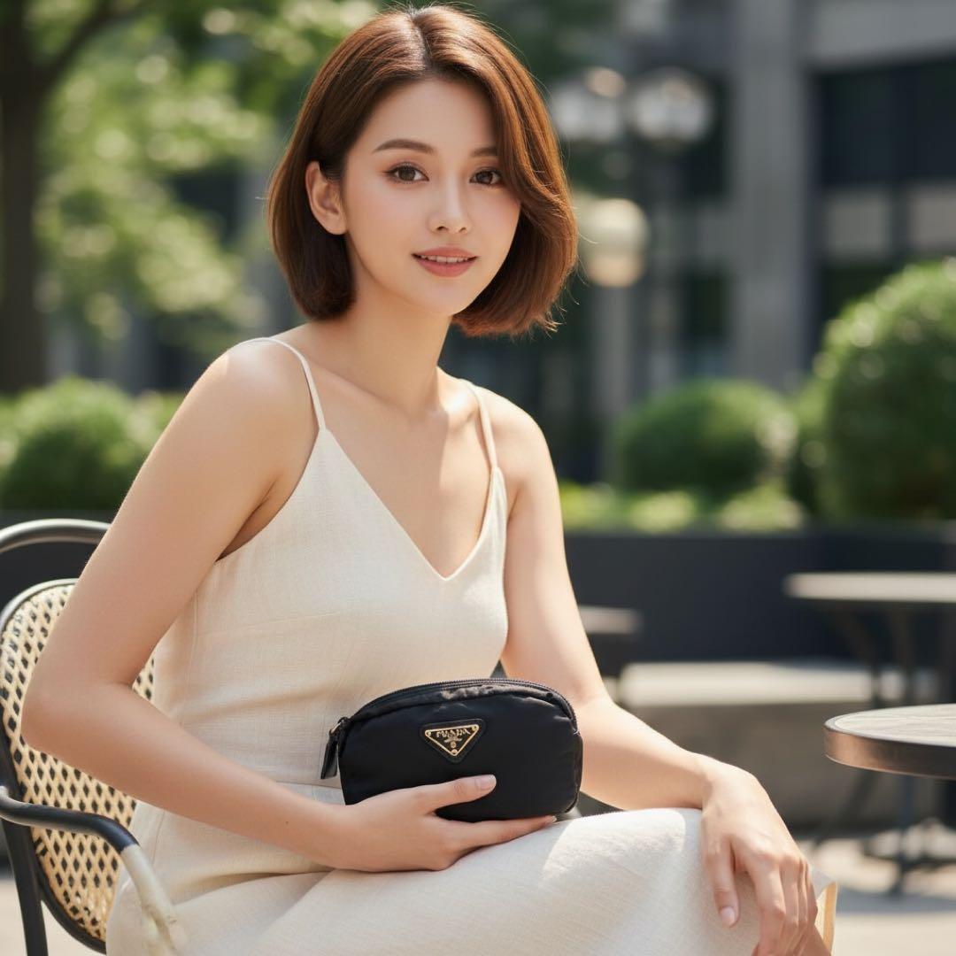 《希少》PRADA プラダ ミニポーチ ナイロン ブラック 化粧ポーチ