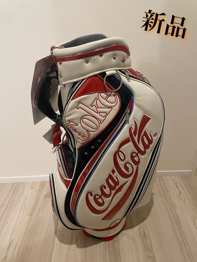 新品 Coca-Cola コカコーラ キャディバッグ ゴルフ用 コカ・コーラ 白