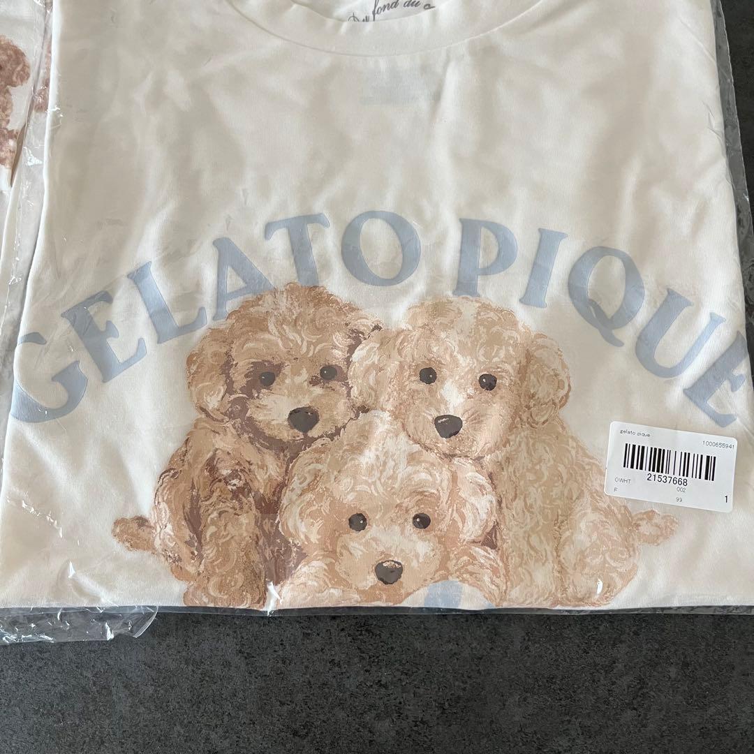 新品未使用 未開封 トイプードル ワンポイントTシャツ 総柄 ショート