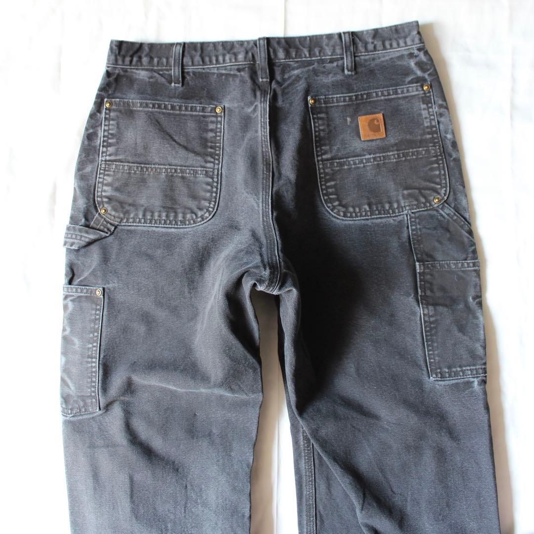 鬼雰囲気•神サイズ Carhartt ダブルニー ペインターパンツ BLK us
