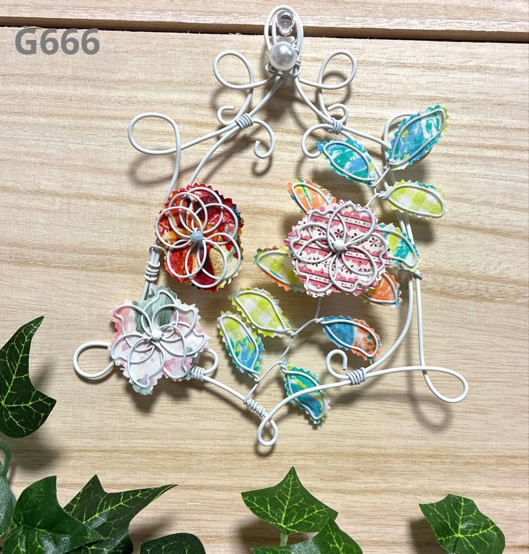 ウォールデコレーション ワイヤークラフト ワイヤーアート フラワー