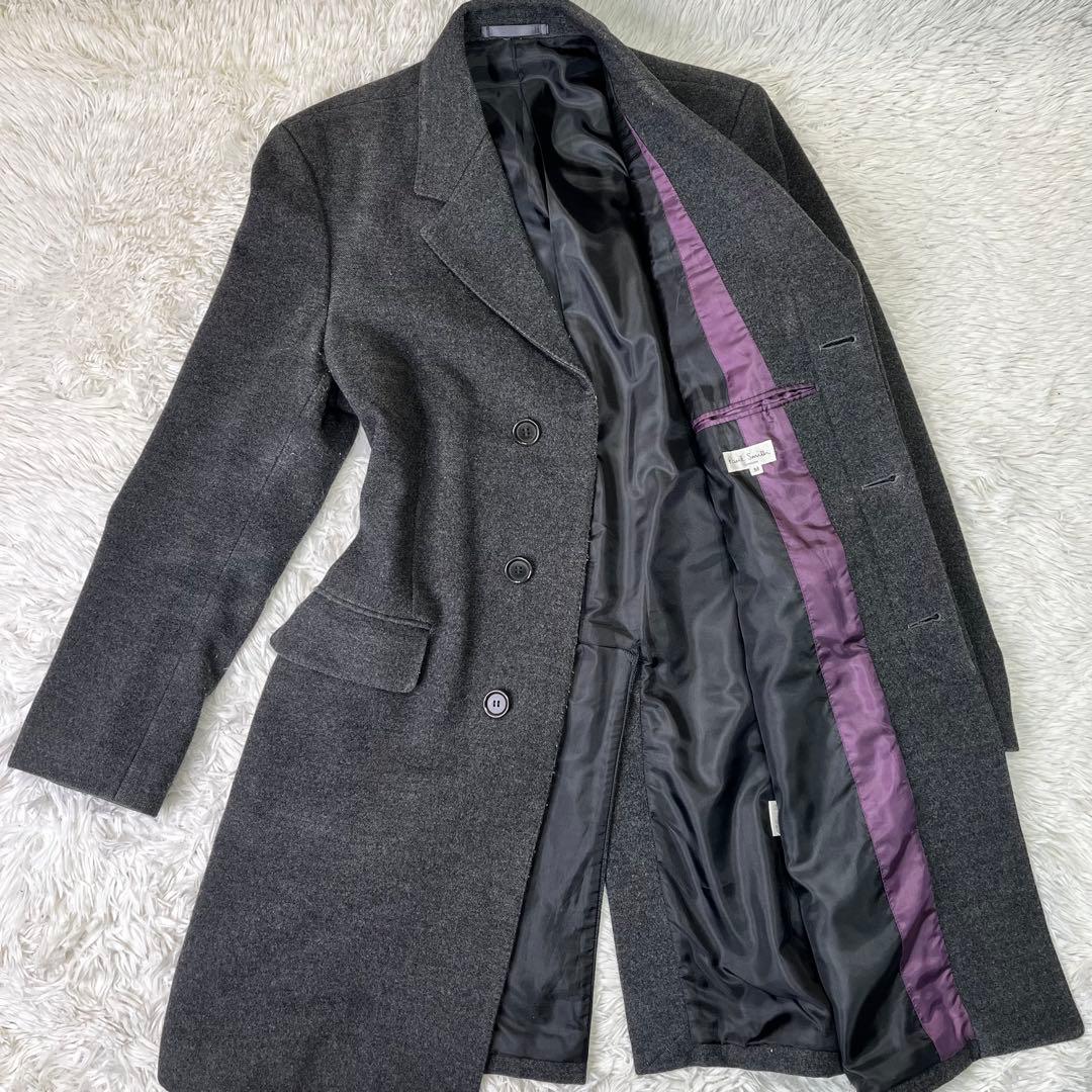 人気✨ポールスミス チェスターコート　アンゴラ混　M グレー 人気✨ポールスミス チェスターコート アンゴラ混 M グレー