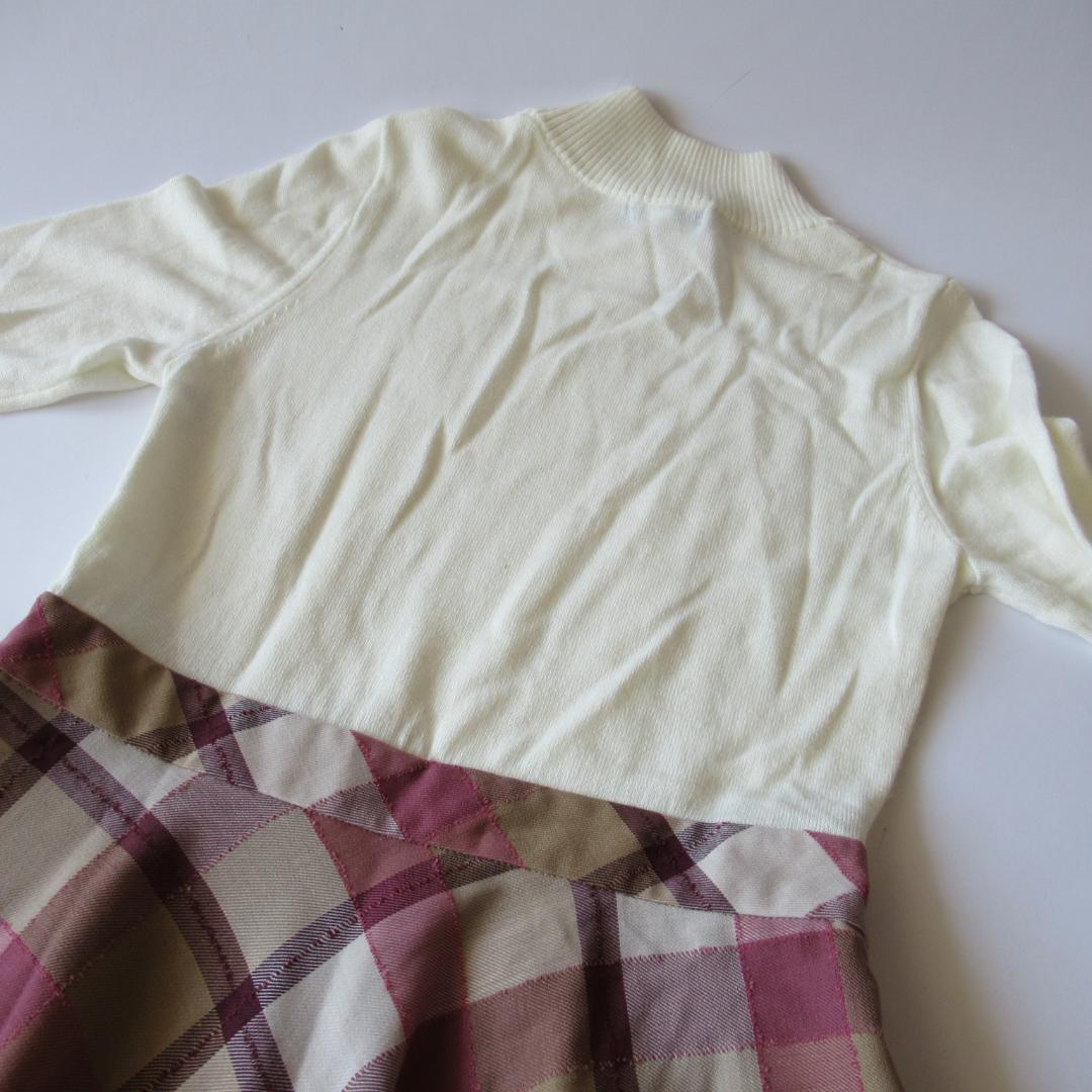 ブルーレーベルクレストブリッジ 新品ホワイト 長袖ワンピース 38