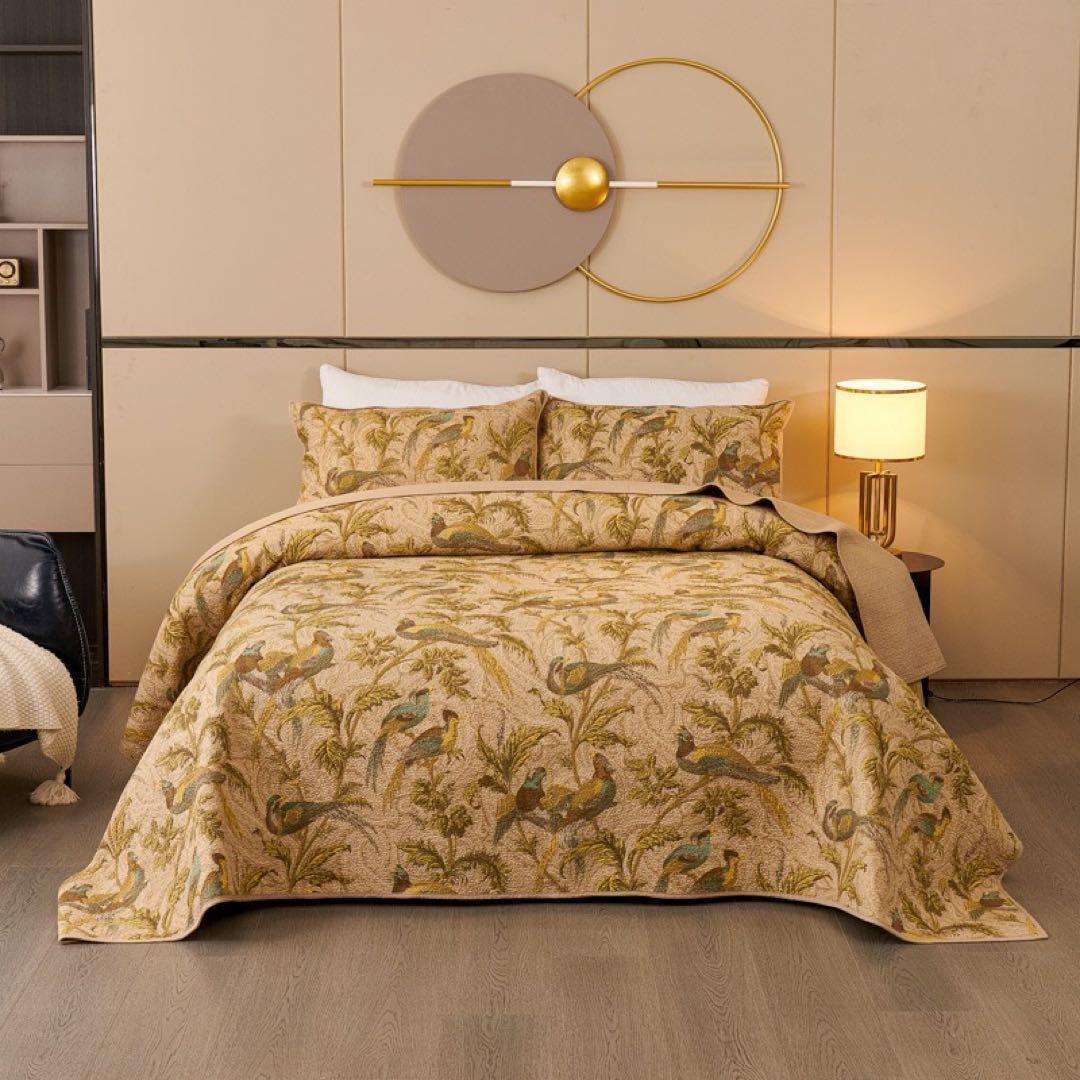 キルトベッドカバー3点セット綿マルチカバー キルティング CS 楽天市場】ベッドカバー キルト キルティング 綿 3点セット ベッド