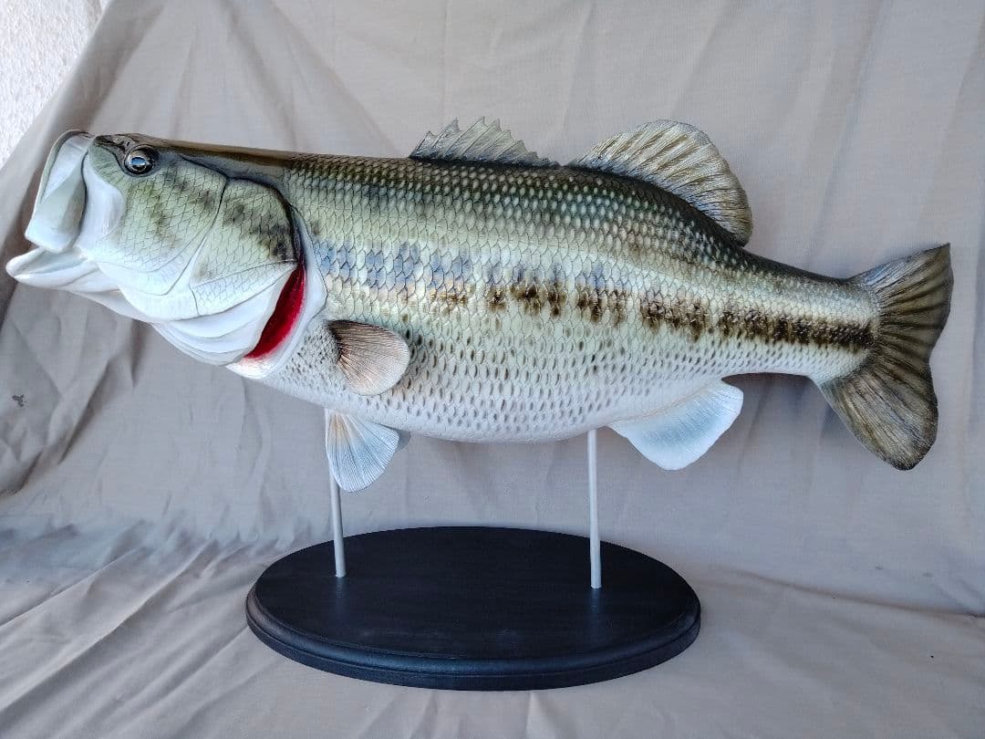 ハンドメイド 62cmブラックバス 釣り フィギュア レプリカ 模型 置物