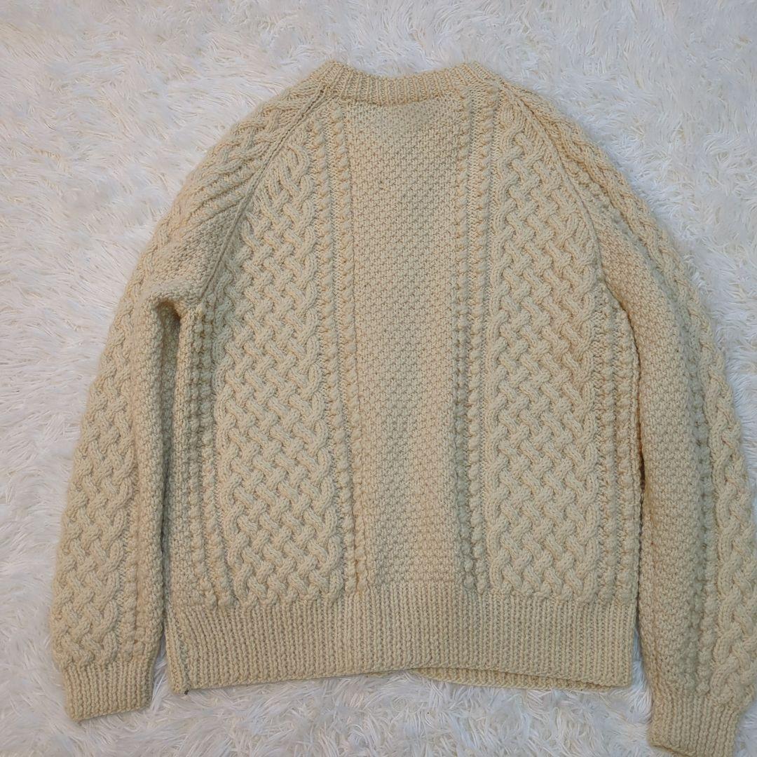 希少茶タグ】インバーアラン カーディガン くるみボタン アイボリー