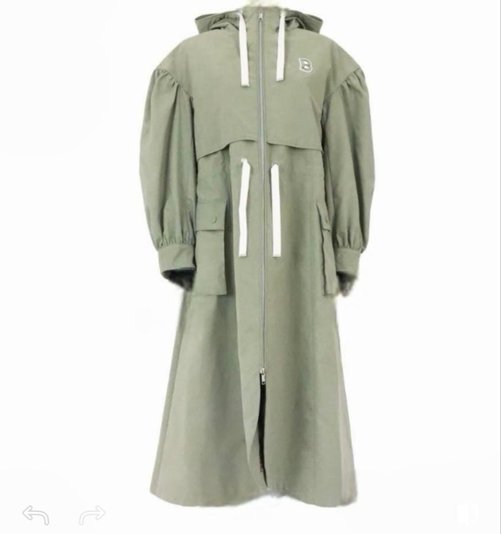 新品】ボーダーズアットバルコニー ボリュームスリーブ コート カーキ