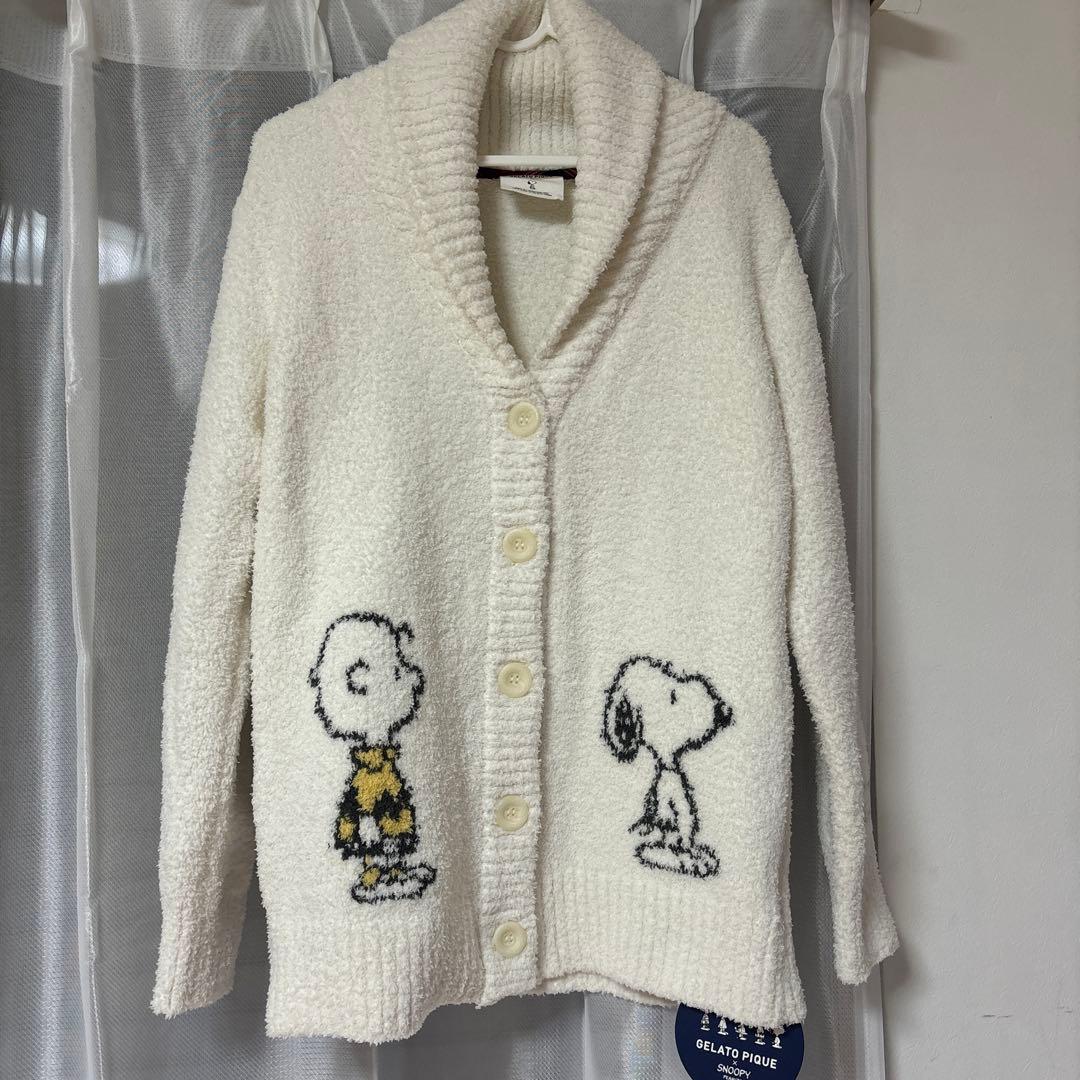 新品未使用　PEANUTS スヌーピー　ショールカーディガン　フリーサイズ スヌーピー ショール カーデ カーディガン｜ジェラートピケ / gelato