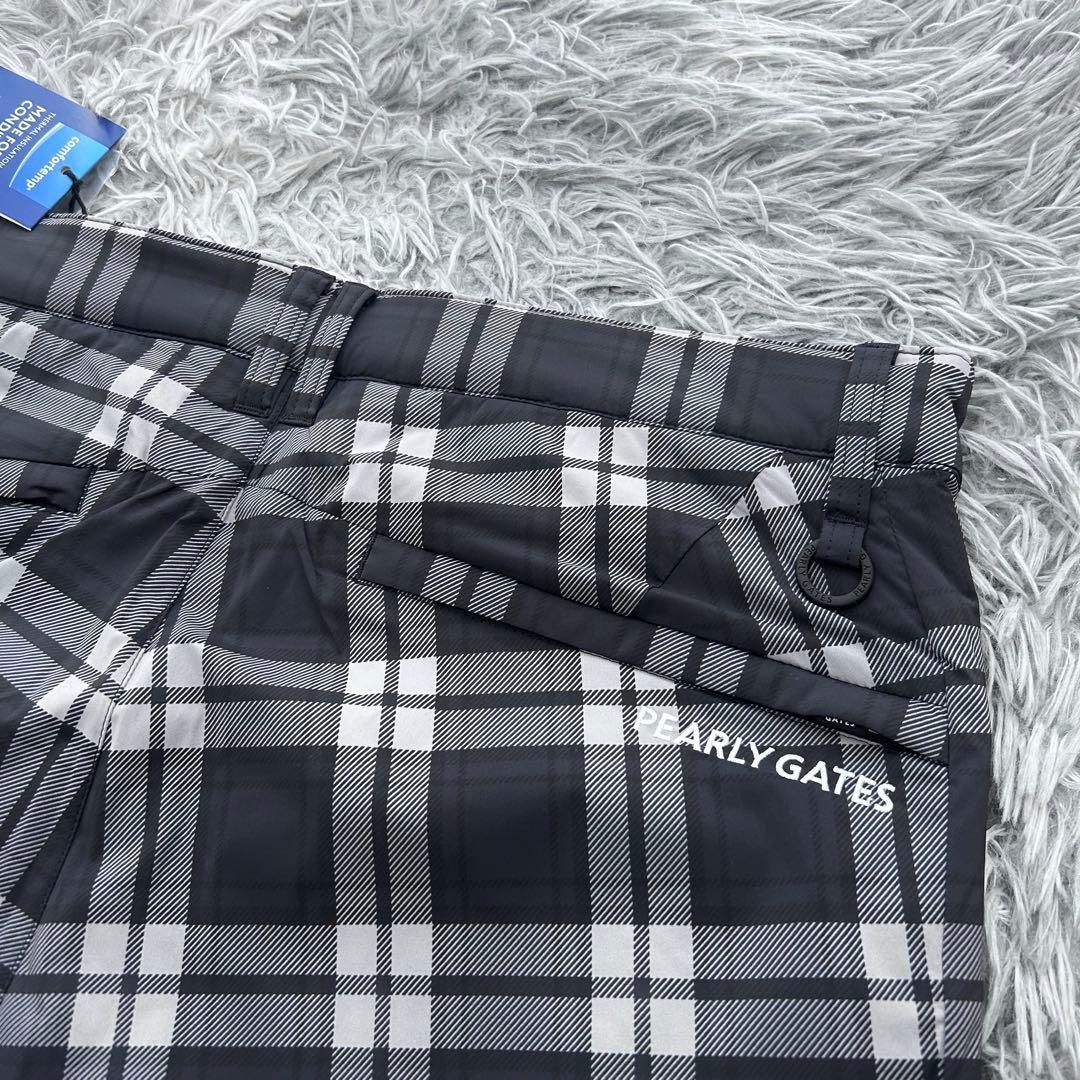 新品 パーリーゲイツ パンツ 中綿 ストレッチ 防寒 チェック柄 グレー