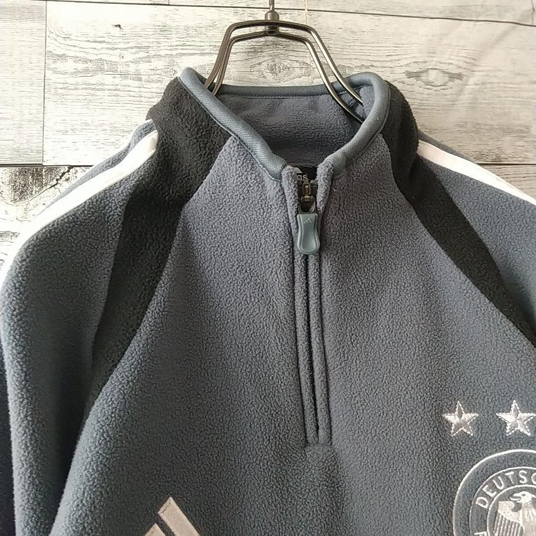 使用感少☆アディダス ドイツ代表 刺繍 エンブレム ハーフジップ