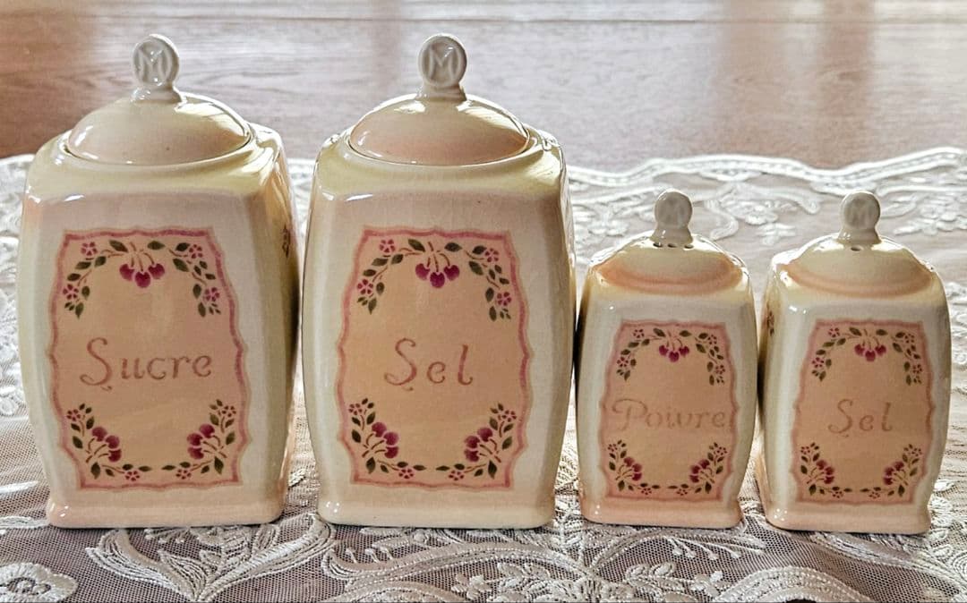 廃盤品 レア マニー アンティークチェリー キャニスター ソルト