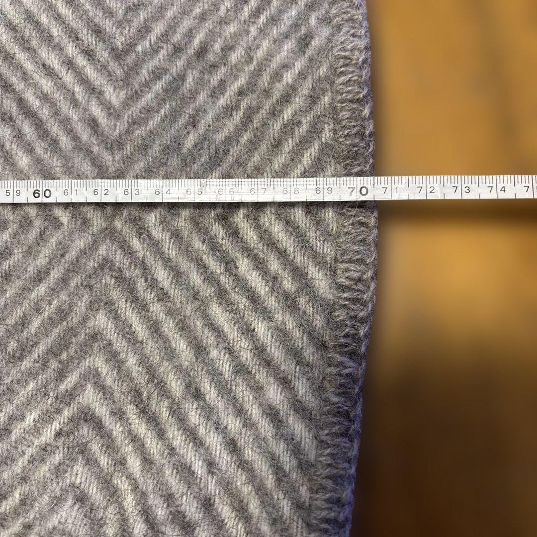 ウール グレー系 ストール ひし形模様