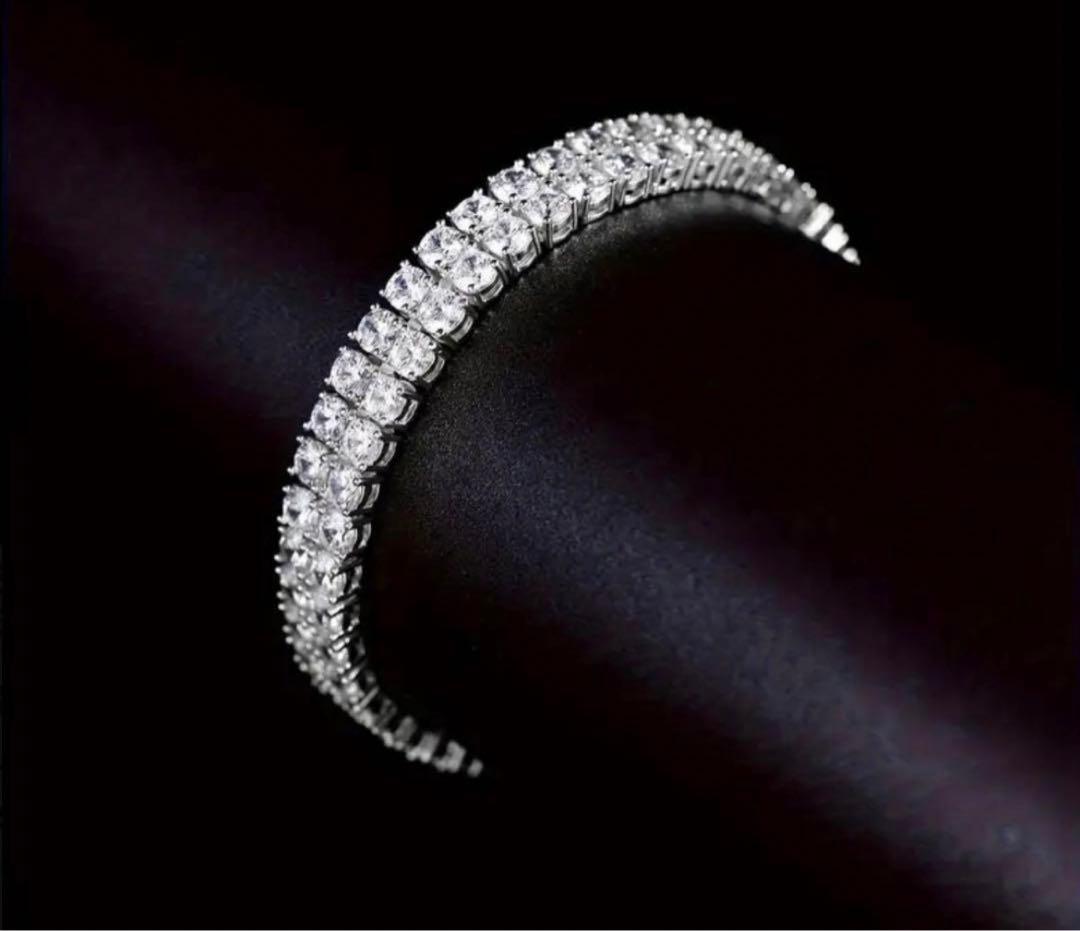 残りわずか】2層モアサナイト ブレス S925 VVS1 輝き別格 - メルカリ