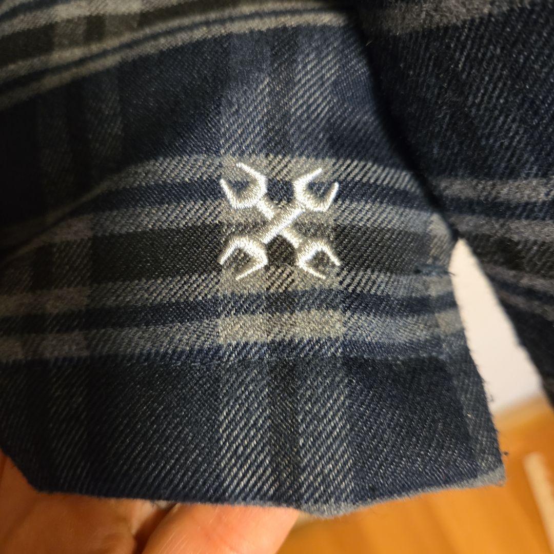 BLUCO 美品 BLUCO キルティングシャツ ネイビー OL-046 キルティング