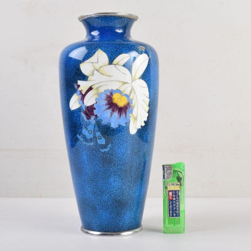 七宝焼 大吉七宝工房 太田博明作 花蝶文 花瓶 V 9147 - メルカリ