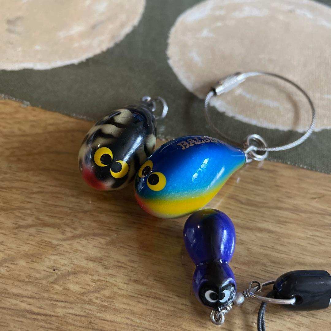 バス ルアー バルサ50 キーリング キーホルダー ストラップ2つセット+