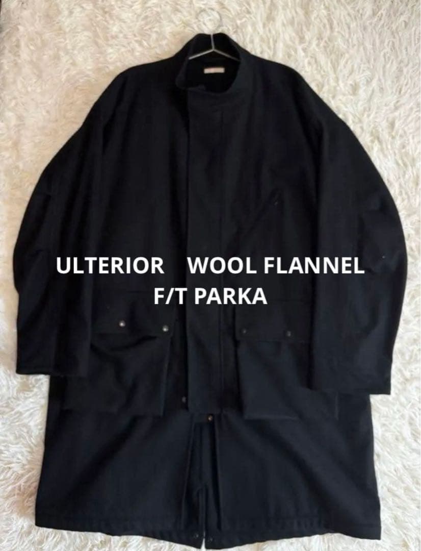 ULTERIOR　WOOL FLANNEL F/T PARKA - BLACK ULTERIOR 2025 Fall & Winter BRUSHED SOFT FLANNEL ZIP UP JKT