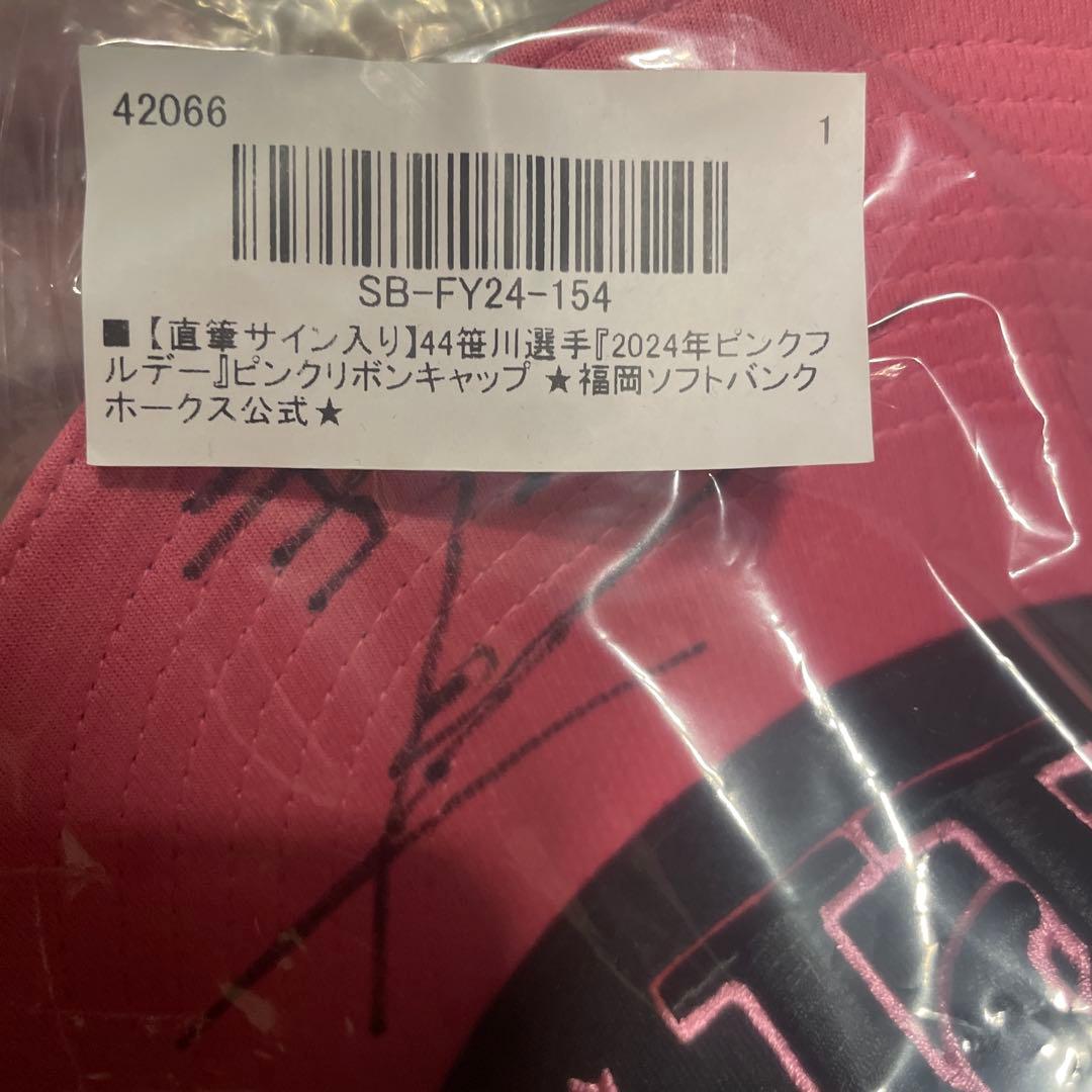 レア選手仕様直筆サイン入り】44笹川選手2024年ピンクフルデー公式