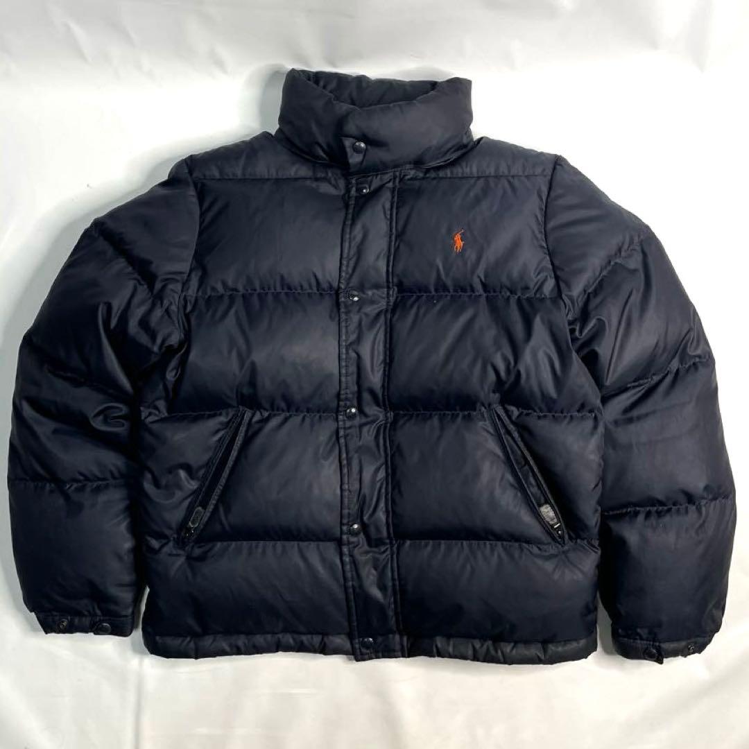 90s ラルフローレン ダウンジャケット 黒 ロゴ刺繍 ヌプシ - メルカリ