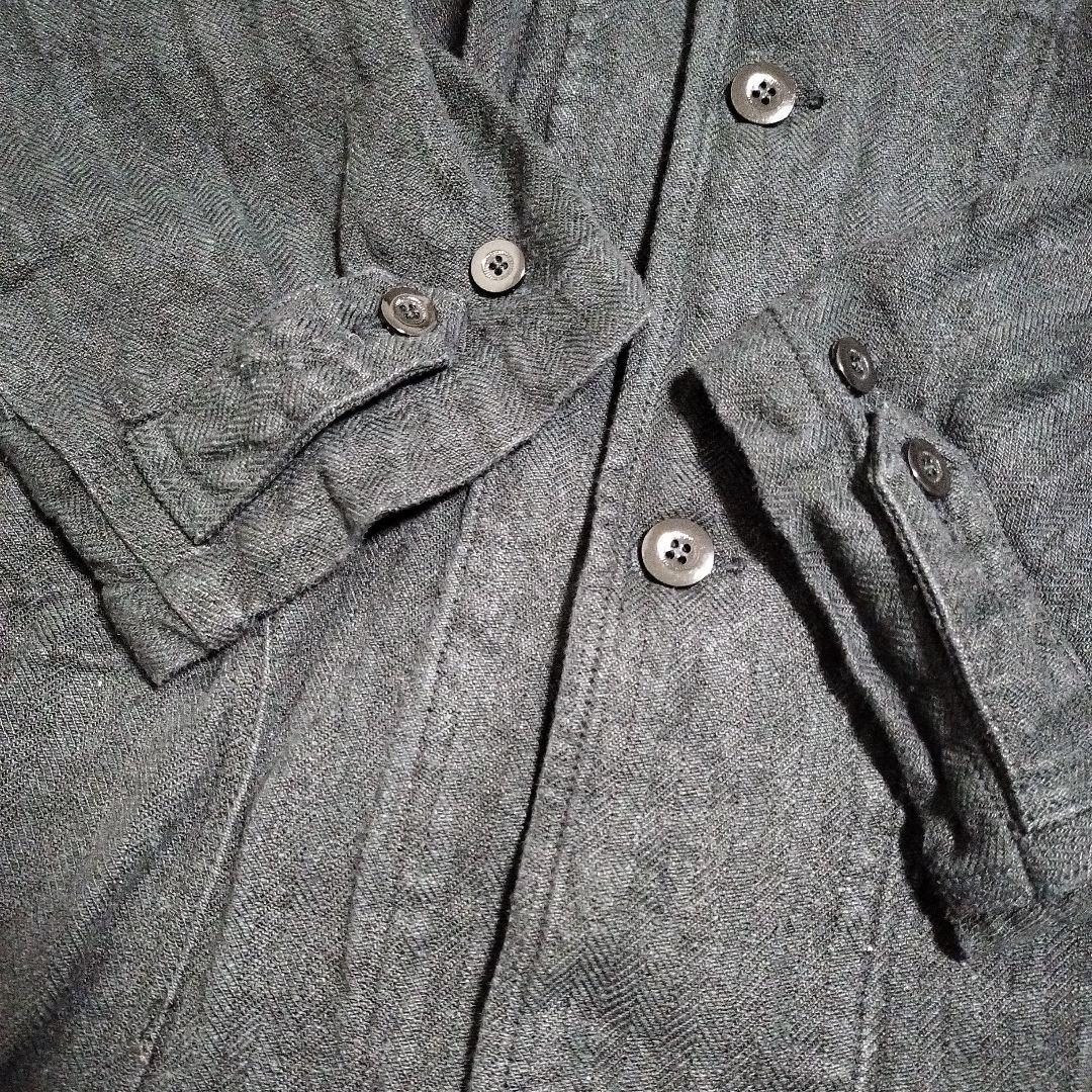 OUTIL ウティ シルク リネン コート 黒 ヘリンボーンの通販はau PAY