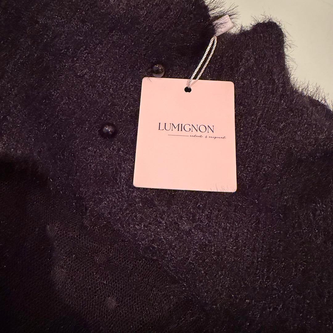 Lumignon ドットチュールニットミニワンピース