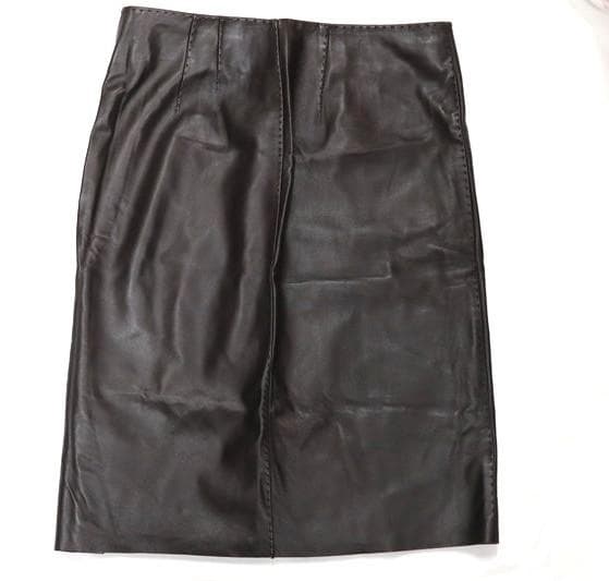 LOEWE ロエベ ラム/羊革 スカート 38 ブラウン 裏地アナグラム レザー