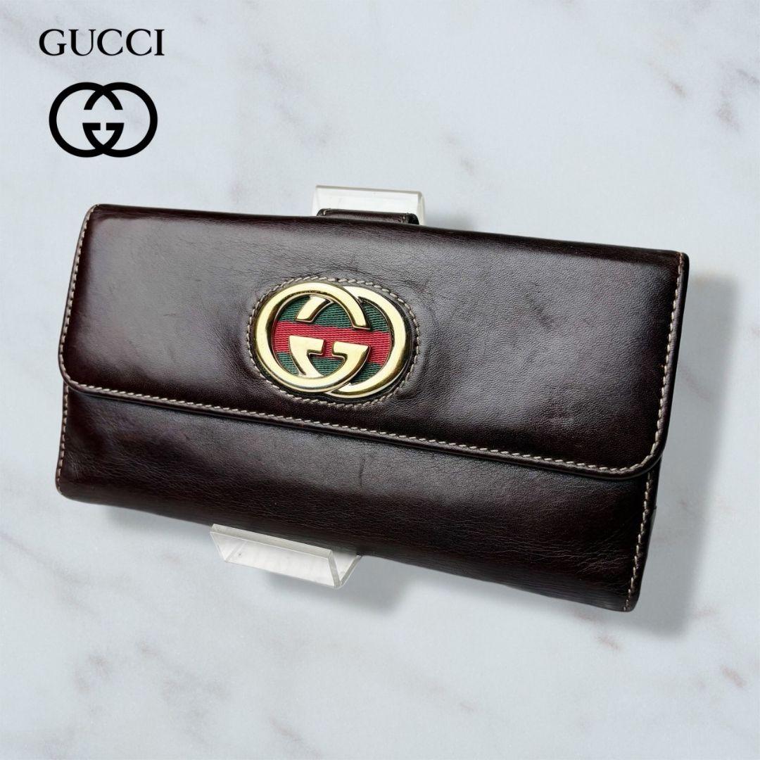 07 美品 GUCCI シェリーライン 長財布 二つ折り財布 - メルカリ
