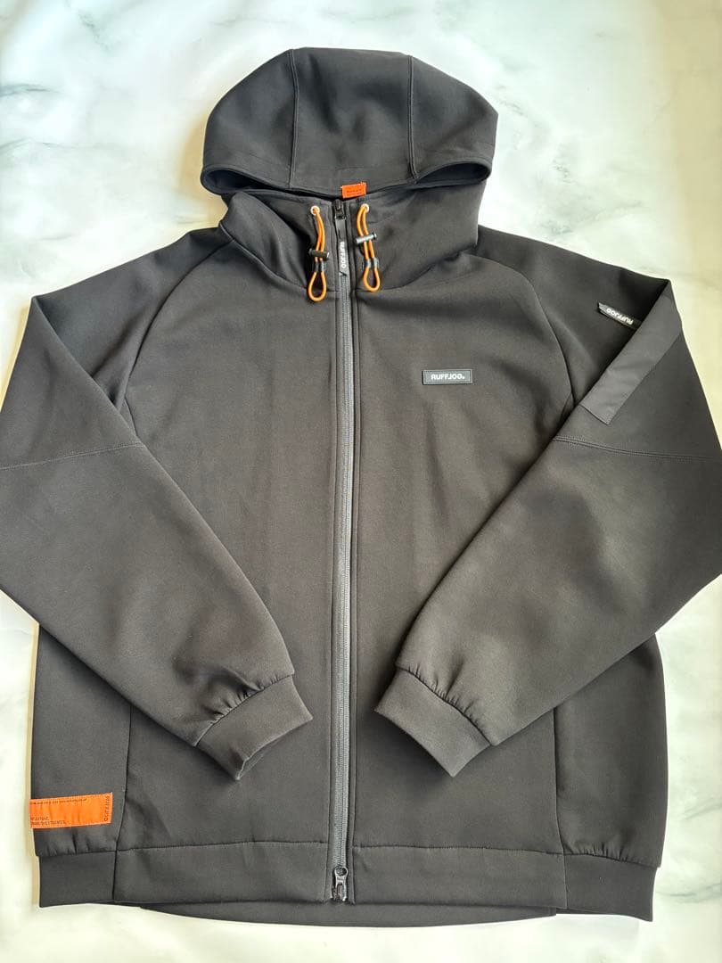 ラフロッグRUFLOG RAGLAN EASY MOVE HOODIEブラックL RUFFLOG