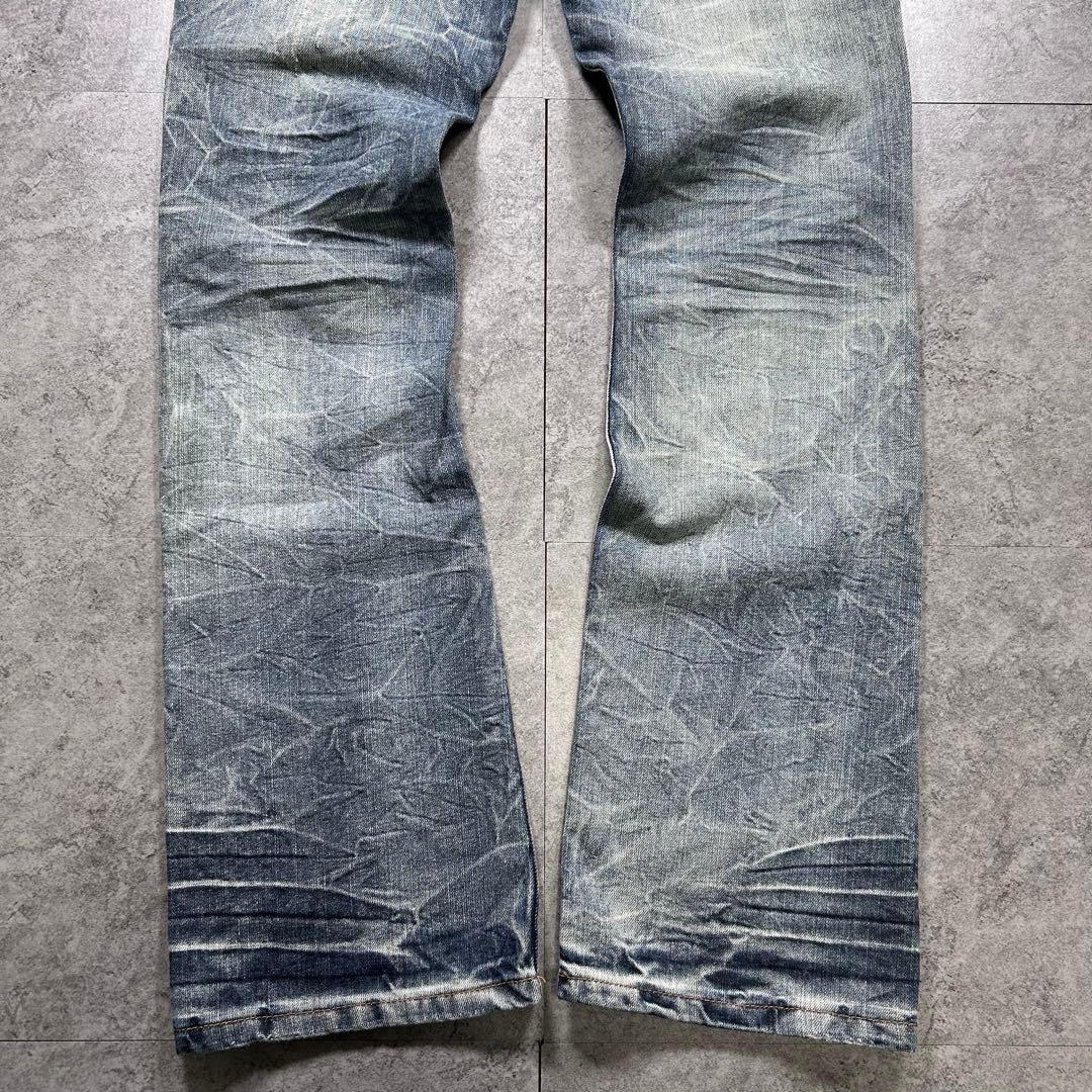 00s【archive】LOW BOX/フレアデニムパンツ/Y2K/鬼ヒゲ/お兄